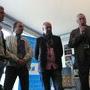 Pierre-William Glenn, Patrick Muller et l'équipe de Cinemeccanica au Rendez-vous de midi de la CST - Photo Jean-Noël Ferragut 