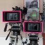 Les pare-soleil des caméras devant servir de repère de regard pour les figurants - Photo Sandrine Thesillat / Institut Lumière – Festival (...) 