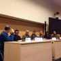 Lors de la table ronde modérée par Benjamin B, à gauche - De g. à d. : Matthew Libatique, Dick Pope, Thomas English, Helmut Prein, Peter Marsden (…) 