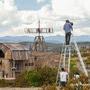 Lazare Pedron en haut du ladder pod - photo Frédéric Louradour 