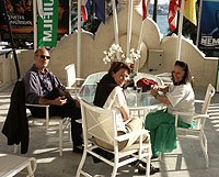 Sur la terrasse de la suite Fujifilm du Carlton