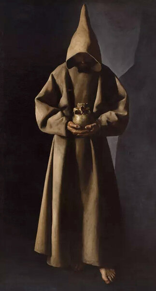 “Saint Francis of Assisi in His Tomb” by Francisco Zurbaran