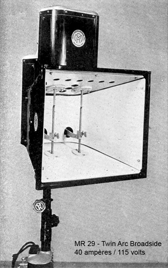 Projecteur à arcs jumeaux Mole-Richardson 40 A - 110 V (vers 1934)