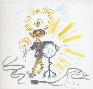 Giuseppe Rotunno, dessin de Fellini - Le directeur de la photographie Giuseppe Rotunno sous les coups de crayon humoristiques de Federico Fellini