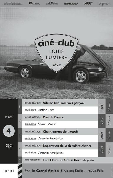 Quatre courts métrages projetés au Ciné-club de l'Ecole Louis-Lumière
