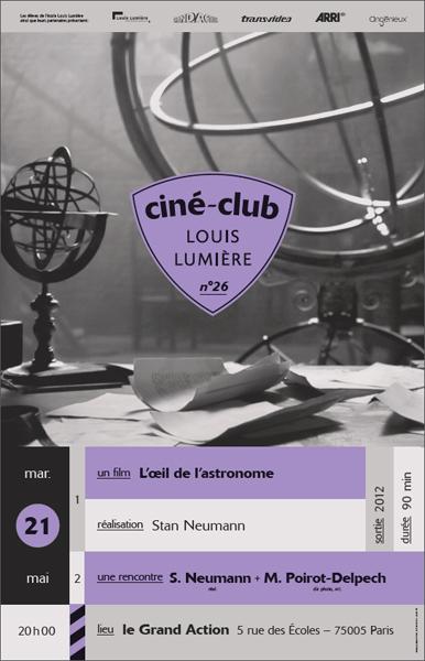 "L'Œil de l'astronome" projeté au Ciné-club de l'Ecole Louis-Lumière