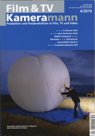 Couverture de "Film & TV Kameramann" de mars 2010 - Agnès Godard sur le tournage de <i>Home</i> d'Ursula Meier en Bulgarie (2007)