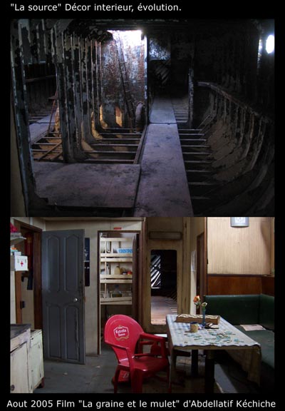 Evolution de l'intérieur du bateau - Photos de Benoît Barouh, chef décorateur du film <i>La Graine et le mulet</i> d'Abdellatif Kechiche