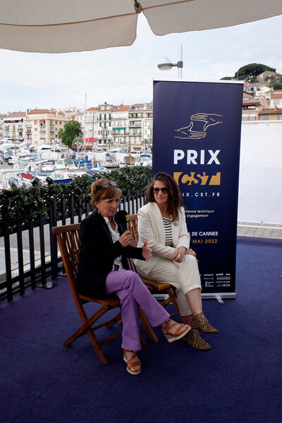 Claude Garnier et Chloé Cambournac pendant l'entretien pour "AlloCiné" - Photo Jean-Noël Ferragut