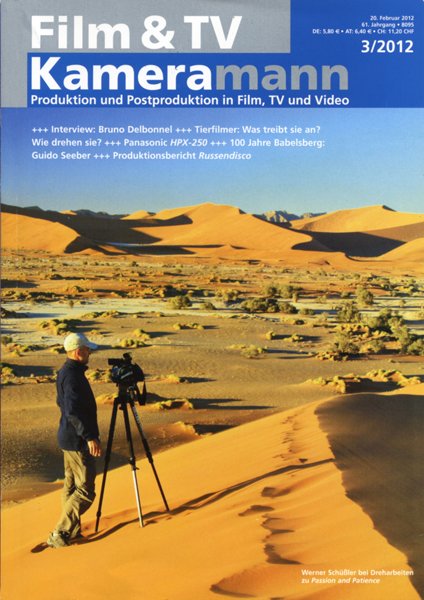 Trois entretiens avec des directeurs de la photo dans "Film & TV Kameramann" de mars 2012