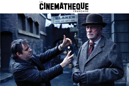 Wally Pfister et Michael Caine sur le tournage du film "Le Prestige", de Christopher Nolan