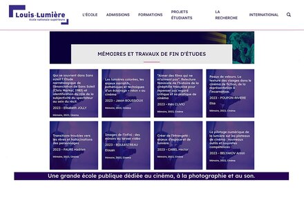 Mémoires de recherche ENS Louis-Lumière Cinéma 2023 disponibles en PDF