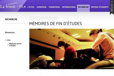 Mémoires de fin d'études du département Image de La Fémis