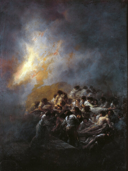 Une des images de référence pour les tunnels : "L'Incendie", de Goya