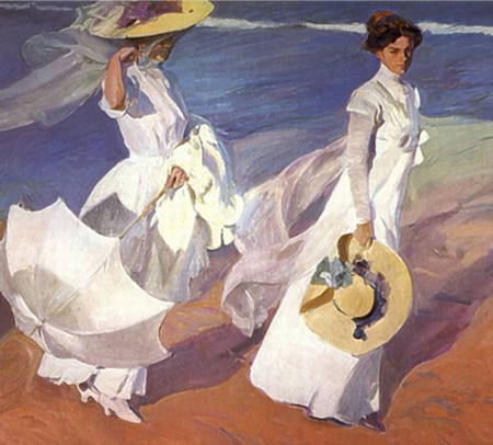 Joaquin Sorolla - <i>Promenade au bord de la mer</i>