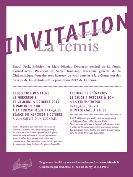Présentation des TFE de la promotion 2012 de La fémis