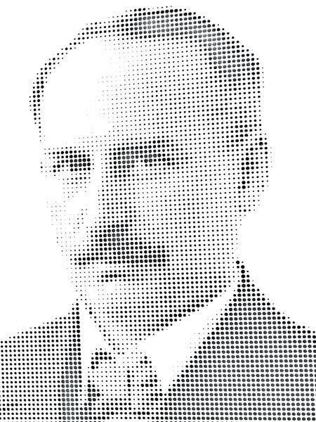 "Pointillist" portrait of Ernst Leitz II