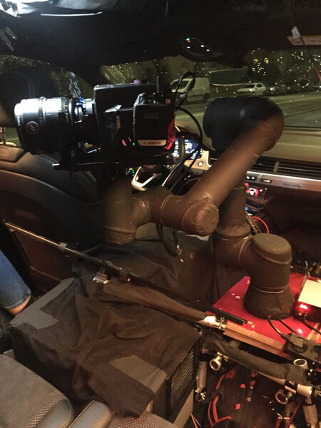 The robot arm in the car