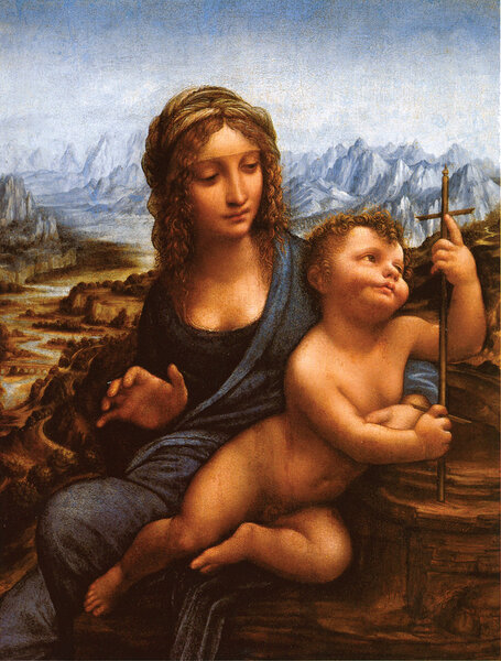 Léonard de Vinci, "Madone aux fuseaux", vers 1501 - New York, collection privée, domaine public wikip da Shakko ex abcgallery L leonardo29.htm