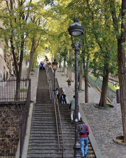 Les escaliers de la rue Foyatier à Montmartre.