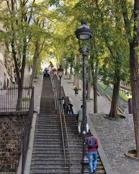Les escaliers de la rue Foyatier à Montmartre.