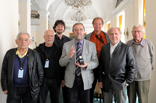 "Imago Tribute" à Jaromir Šofr - De g. à d., Willy Kurant, AFC, ASC,SBC, Frederic Goodich, ASC, Martin Preiss, ACK, Jaromir Šofr, ACK, Marek Jicha, ACK, Louis-Philippe Capelle, SBC, et Walter Lassally