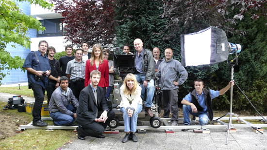 L'équipe du tournage des essais "AFC" de l'Eterna Vivid 500 au siège de Fujifilm à Saint-Quentin-en-Yvelines - Photo Jean-Noël Ferragut