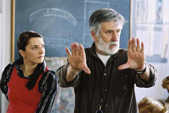 Kamilla Baar et Edward Klosinski - sur le tournage de <i>Vinci</i> de Juliusz Machulski en 2004