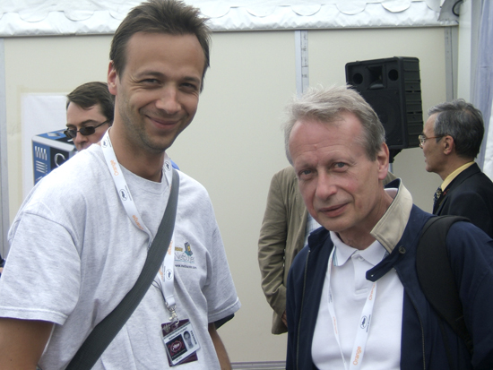 Matthieu-David Cournot, étudiant en image à La fémis et membre du jury du prix Vulcain de l'Artiste-Technicien, et Jean-Jacques Bouhon, co-directeur avec Pierre-William Glenn du département Image de La fémis