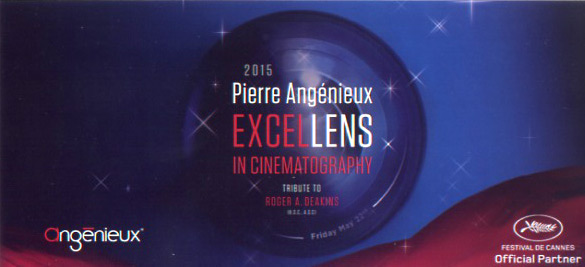 3e "Pierre Angénieux ExcelLens in Cinematography" remis à Roger Deakins, BSC, ACS
