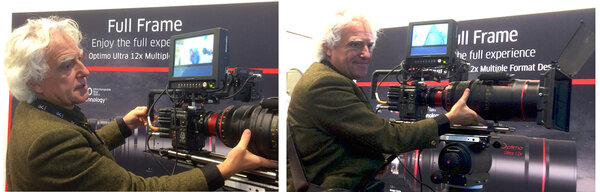 Jean-Yves Le Poulain en pleine action avec le zoom Optimo Ultra 12x monté sur une Red Weapon 8K VV