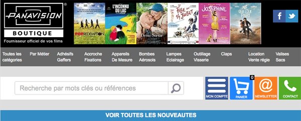 Nouveau site Internet pour Panavision Boutique