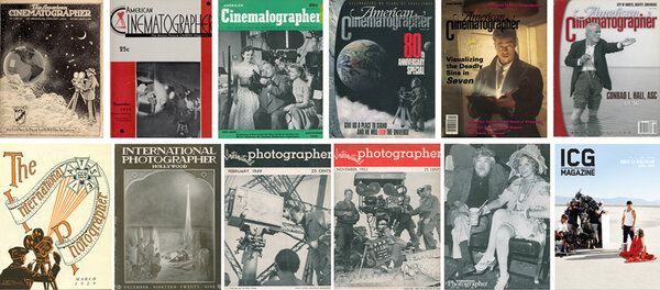 Quelques exemples de couvertures de l' “American Cinematographer” et de l' “International Photographer / ICG Magazine”