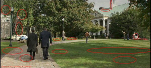 L'université, avec les notes de David Fincher, pendant l'étalonnage