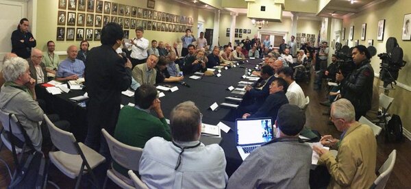 Au Clubhouse de l'ASC, les participants à l'ICS 2016, directeurs de la photo venus de plus de 20 pays. - Photo Bill Bennett, ASC