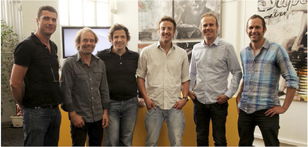 Giorgio D'Imperio et Pascal Girardin, fondateurs et partenaires de Freestudios ; Gilles Gaillard, directeur général de Mikros image ; Gabriel Rochette, directeur financier de Freestudios, Lionel Juglair, directeur de Plus Gros Le Logo ; Olivier Pictet, directeur artistique et partenaire de Freestudios