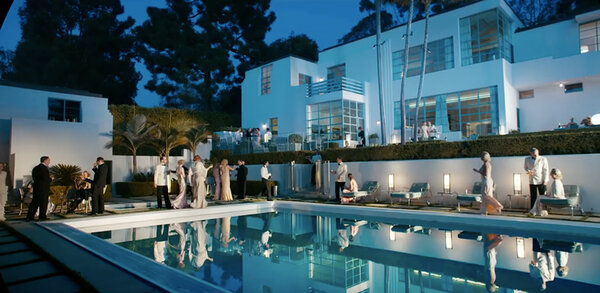 Evening poolside scene from “Café Society” - <i>See other screenshots from</i> Café Society <i>in the portfolio</i>