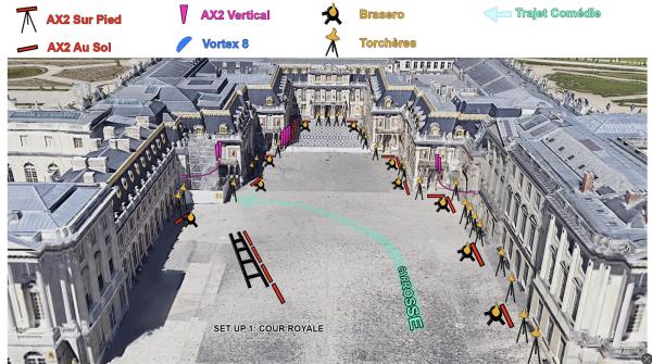 Palace of Versailles Cour royale's lighting plan