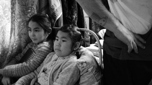 Buryat Children - I know that in a few weeks, these children will draw something on my sheet of glass, as many have done before them… I hope that Syrine, my daughter, will assist me… <i>(Photo by Cyril Gomez-Mathieu, set designer, Saturday 14 February)</i>