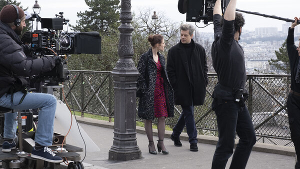 Thomas Favel, à la caméra, Agathe Bonitzer et Benjamin Biolay - Photo Ronan Guillou