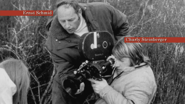Charly Steinberger sur le tournage de "Deep End" - Capture d'image à partir du documentaire de Robert Fischer