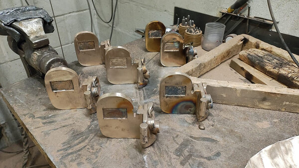 Bronze specimens just out of the mold, waiting to be cleaned, chiseled and patinaed - Photo by Luc Harzé