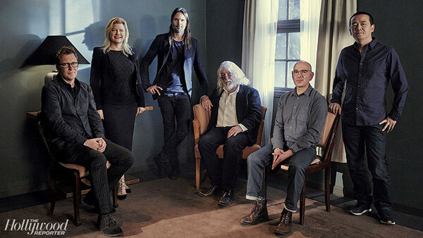 De g. à d. : Alwin Kuchler, Mandy Walker, Linus Sandgren, Robert Richardson, Danny Cohen, Masanobu Takayanagi - Photo Ramona Rosales / <i>The Hollywood Reporter</i>