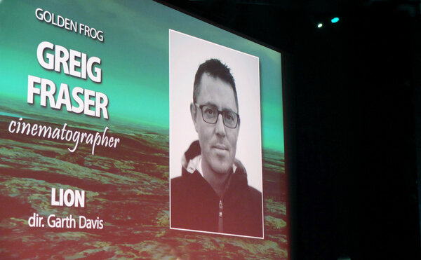 Le directeur de la photographie Greig Fraser, Grenouille d'or 2016