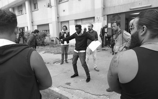 Ladj Ly sur le tournage des "Misérables" - Photo Pierre Maillis-Laval