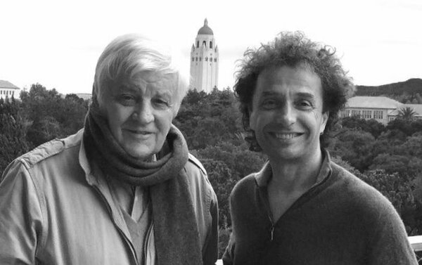 Jacques Perrin and Thierry Machado at Stanford University for the film "The Photographer"