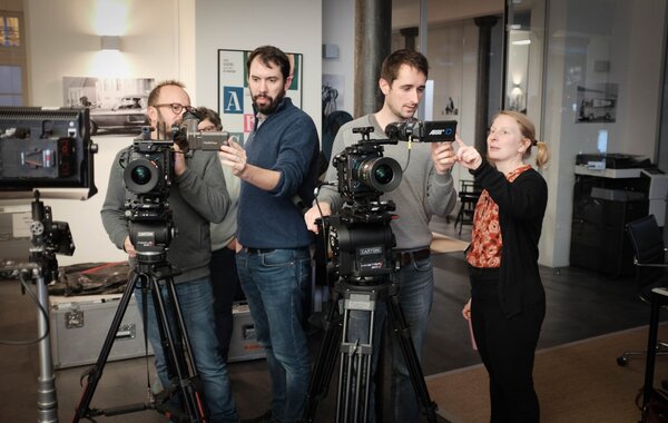 Thibaut Ribéreau-Gayon, au centre, lors du workshop Arri Large Format