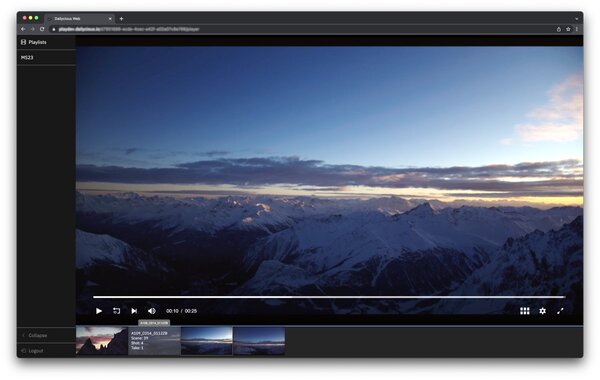 Capture d'écran du lecteur Dailycious dans le navigateur Chrome