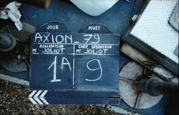 Clap du film publicitaire pour Axion - Photo Eric Dumage