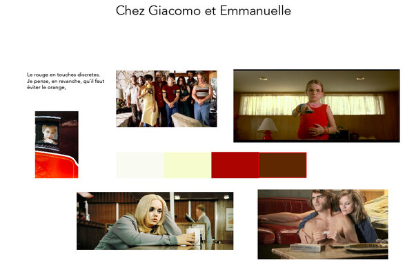 Autre exemple de recherche permettant d'associer les couleurs des costumes sur la base des décors
